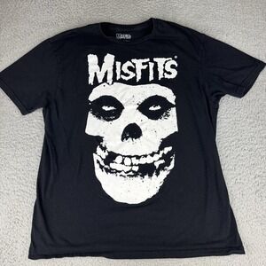 Misfits Official Rock Band Classic Skull Logo Men's Large Black T-Shirt